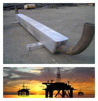 ALLOYS Core Bend Aluminium Anode με ανθεκτικό και ανθεκτικό στη διάβρωση σχεδιασμό για εσωτερική χάλυβα δομή βυθισμένη σε θαλάσσιο νερό