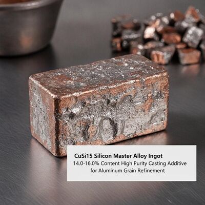 CuSi15 Liga Maestra de Silicio con 14.0-16.0% de Contenido de Silicio para Refinamiento de Grano de Aluminio de Alta Pureza